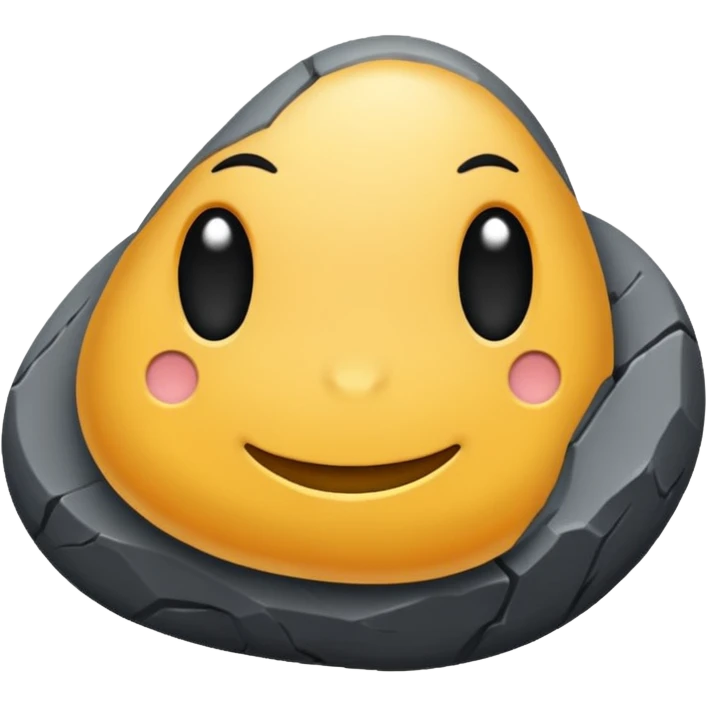 rock emoji, smooth and rounded emoji