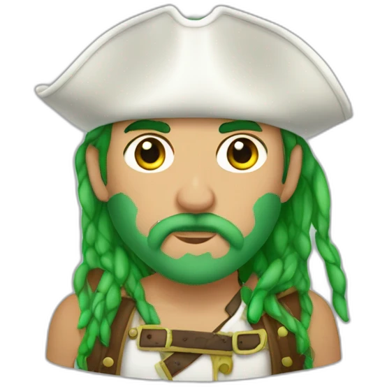 pirata , más blanco de cara, con los ojos verdes emoji