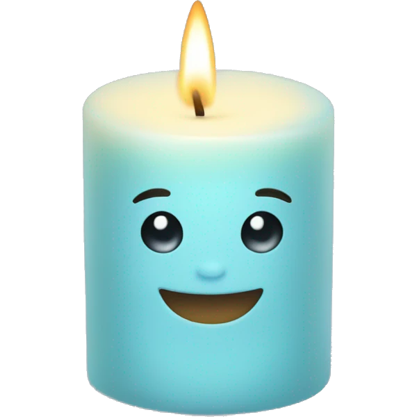 Cute aesthetic baby blue candle emoji
