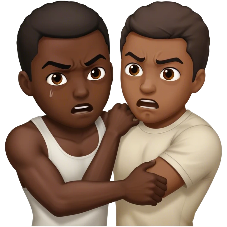 black man beating up another black man emoji