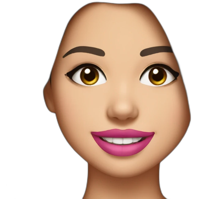 Selena gomez smiling with pink lips emoji