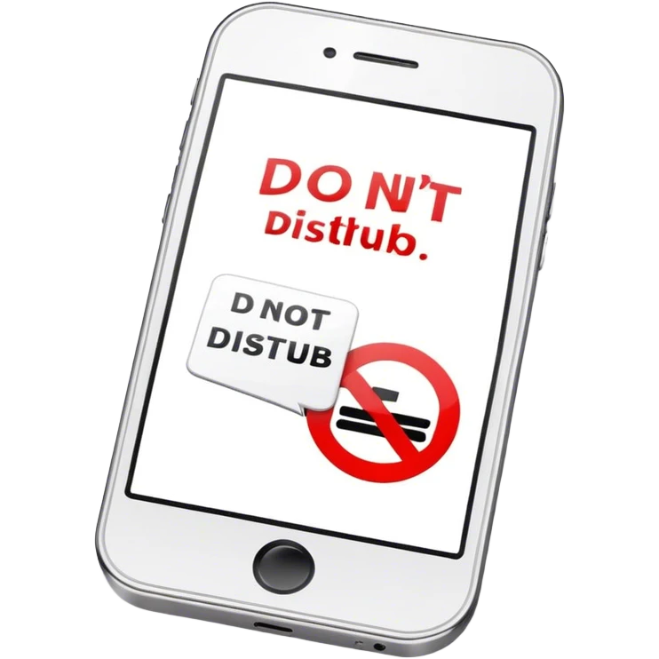 a mobile phone holding up a ‘do not disturb’ sign emoji