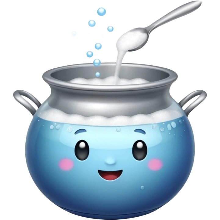sugar in a pot with bubbles emoji