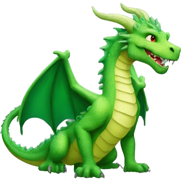 friendly green dragon draw emoji
