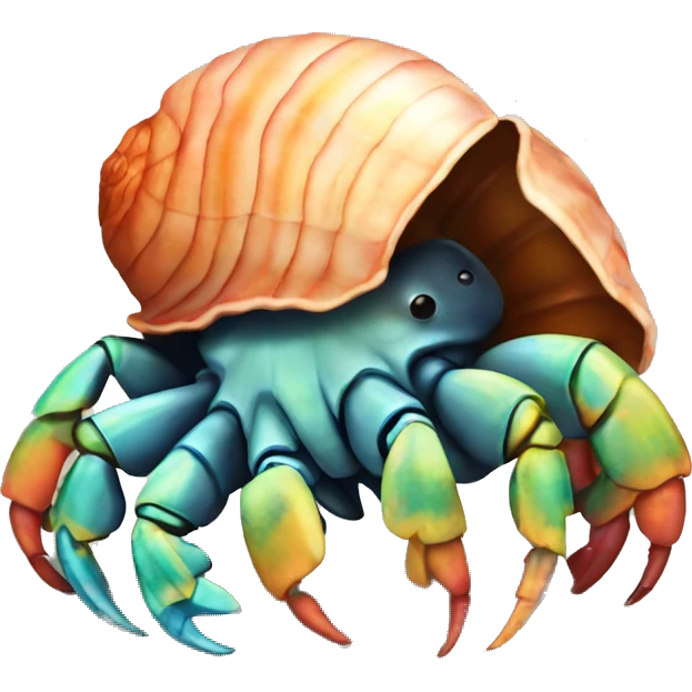 Hermit crab with a colorful shell emoji