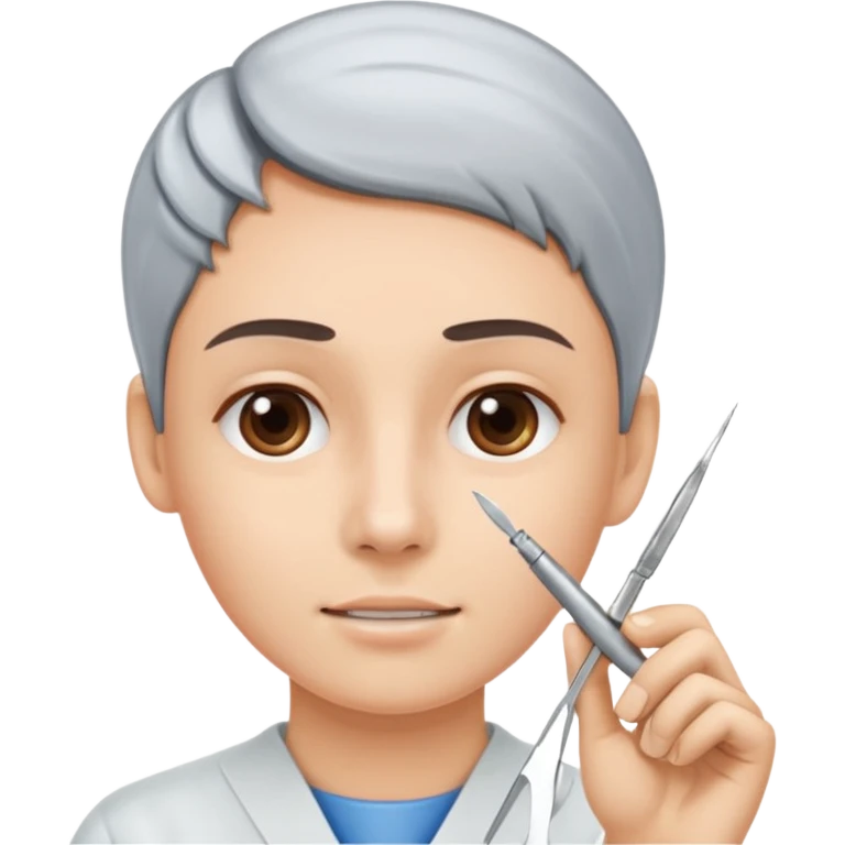 bisturi ao lado de uma orelha emoji