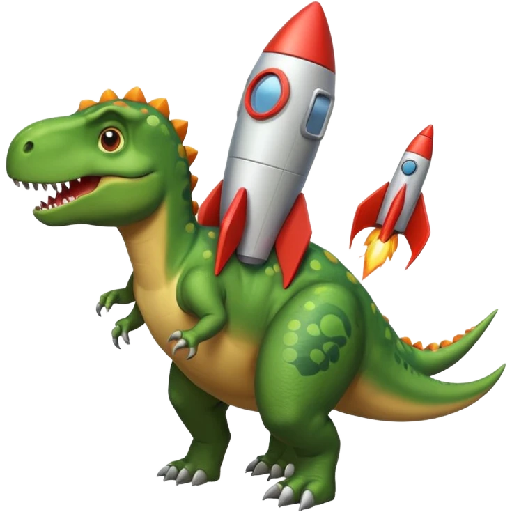 Dinosaurs with Rocket emoji