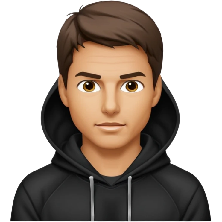 tom cruise with black hoodie emoji