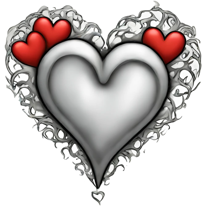 heart in tattoo style graphics emoji