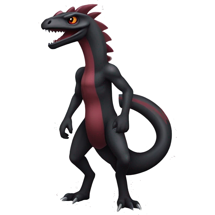 cool edgy black and maroon Dark-type nargacuga Salazzle  Salandite Pokémon full body emoji