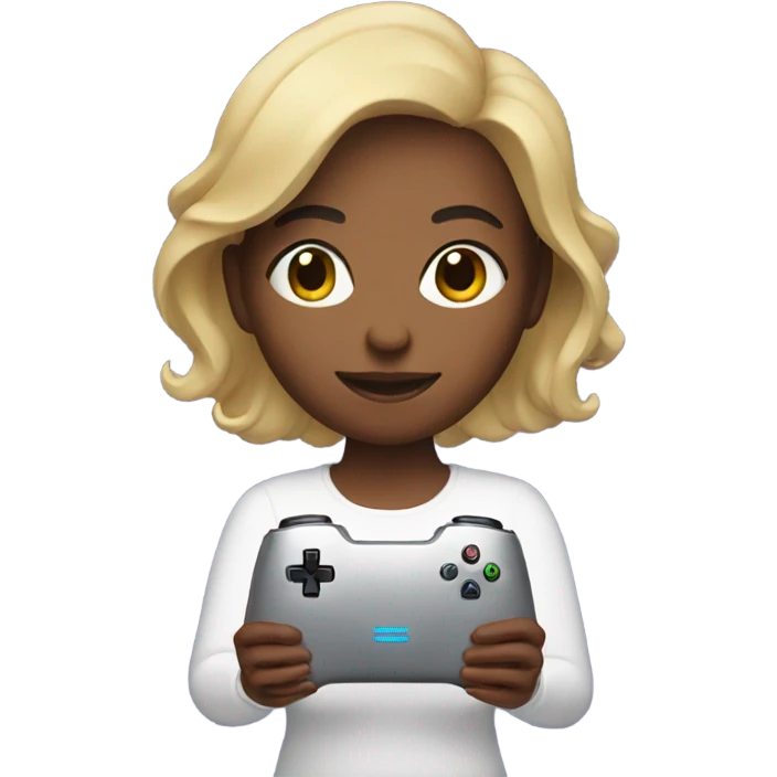 Woman with ps 5 console emoji