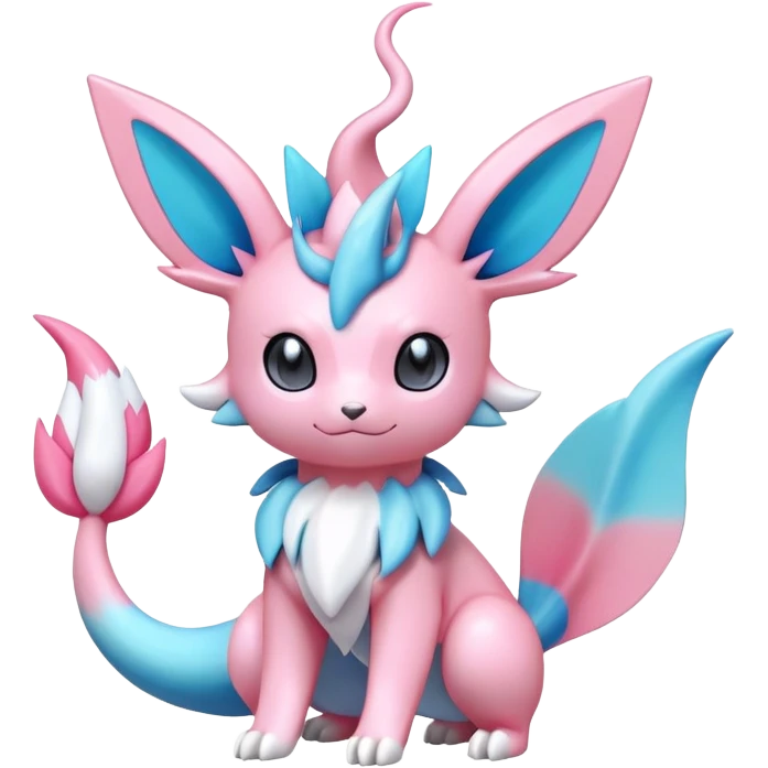 lush pastel-bright-vibrant warm-colored modern colorful neon-colored Fakémon-Digimon-Sylveon-Vaporeon-Pokémon-creature (full body) emoji