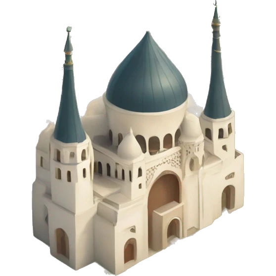 La mezquita con sus minaretes y su cúpula  emoji