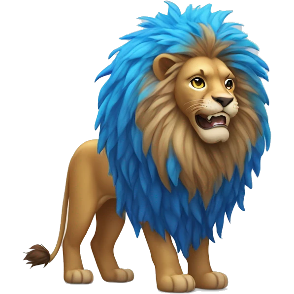 Lion with blue flaming mane emoji