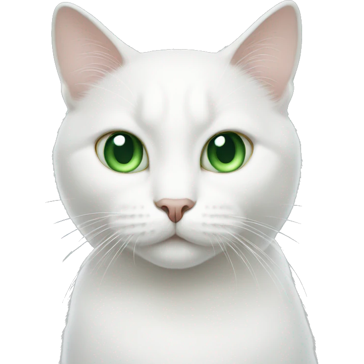 White cat with green eyes  emoji