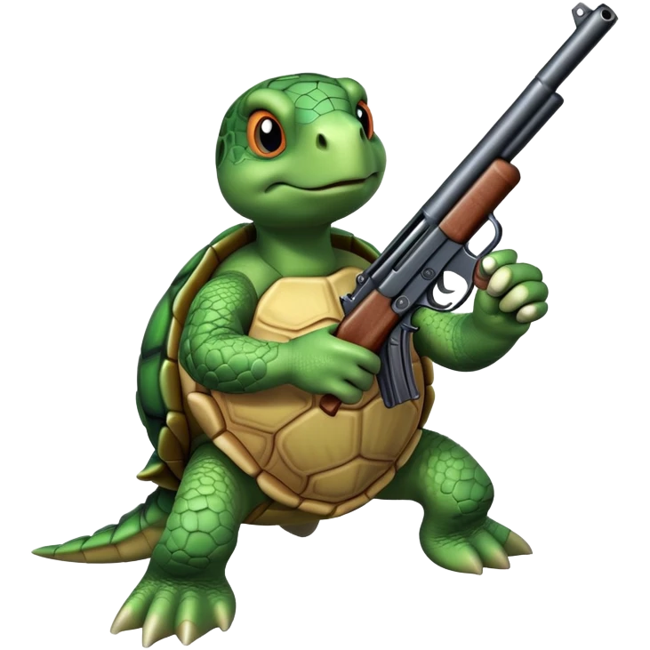 A turtle with a gun emoji