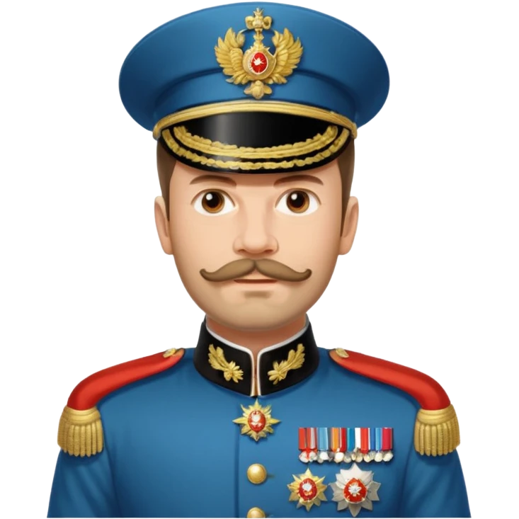 Nicholas II, Russian tsar, ornate military dress, no hat emoji