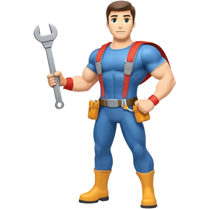 HVAC repairman superhero action figure emoji