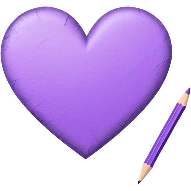 paper with Hand drawn purple heart outline with pencil emoji