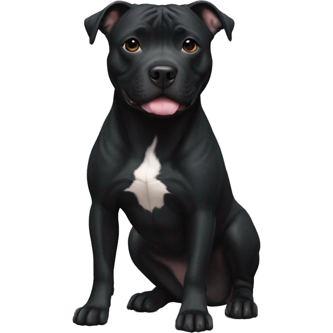 staffordshire bull terrier all black emoji