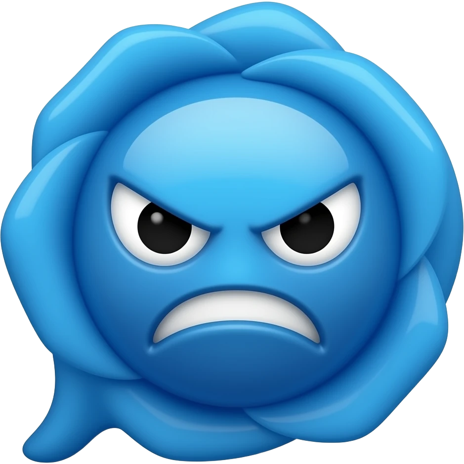 Una rosa azul lo más parecida a un enojo de whattsapp emoji