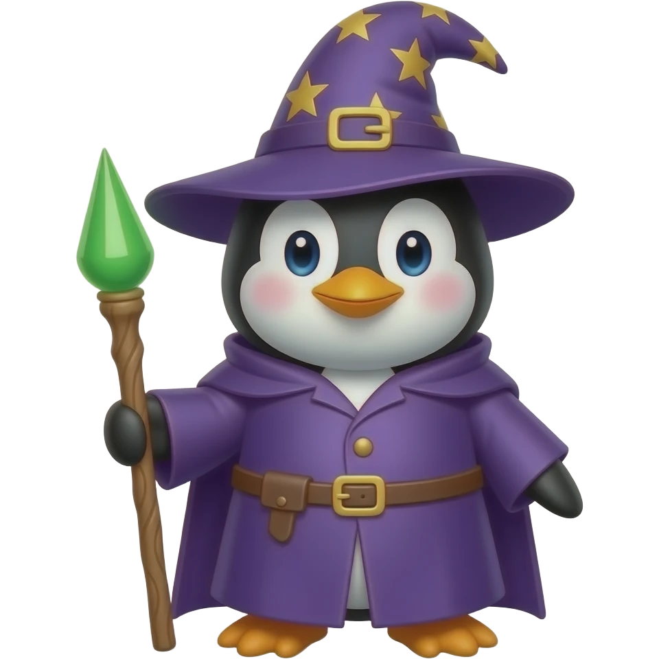 Penguin Wizard emoji