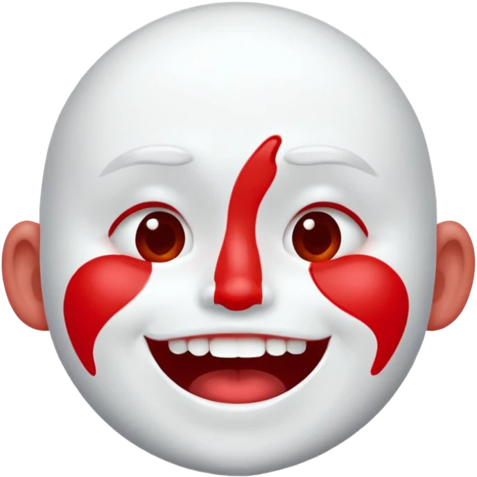 A face showing physical delight and a red face with white paint around its mouth With lots of drool emoji