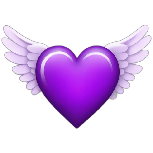 Purple heart with rings and wings  emoji