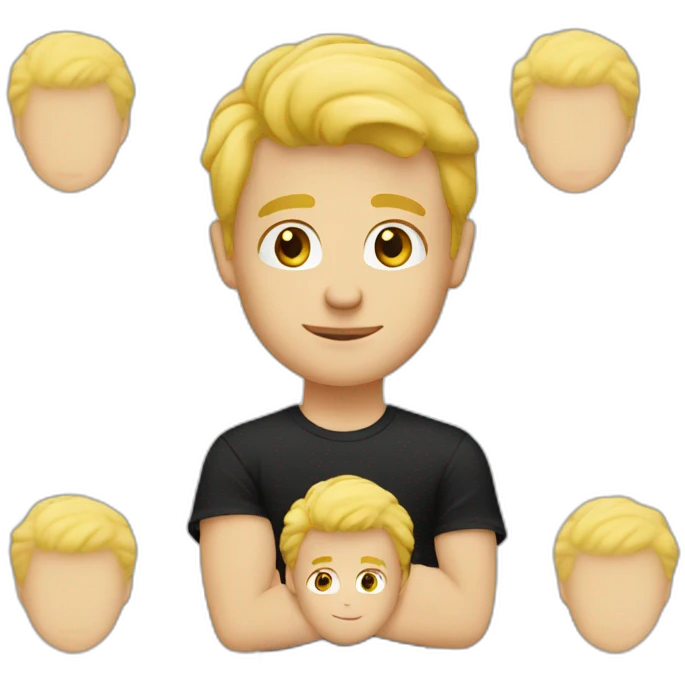 blond guy in black t-shirt emoji