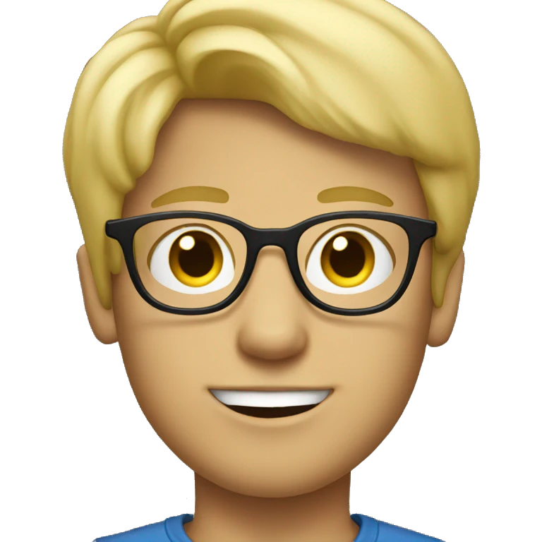 blonde boy with glasses emoji