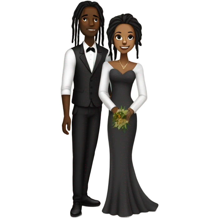 black man with dreads wedding groom  emoji