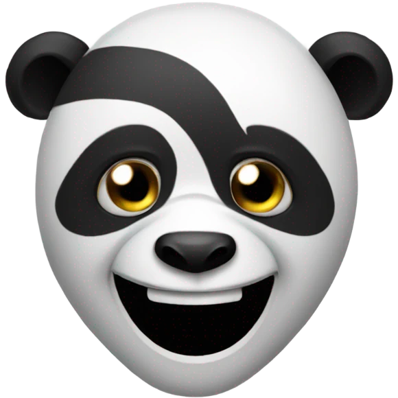 panda with a troll face meme mask emoji
