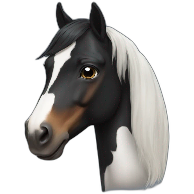 Black pinto horse emoji