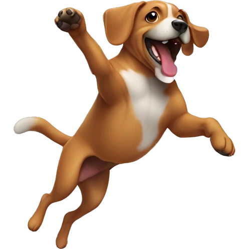 A dog doing a backflip emoji