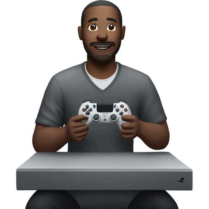 Man playing PlayStation 5 emoji