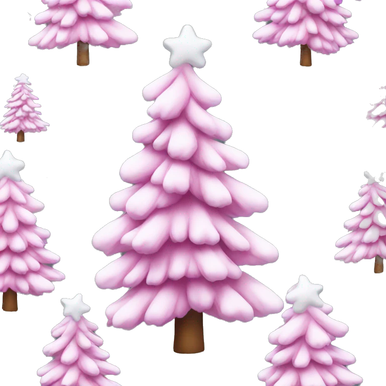 christmas tree with snow pink  emoji