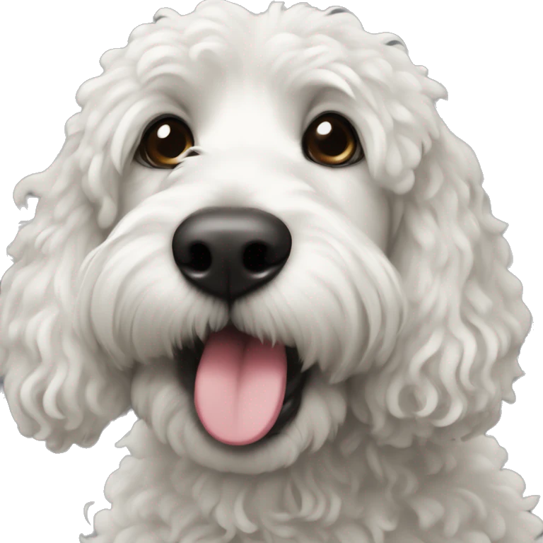 Bernadoodle black with crème white near mouth emoji