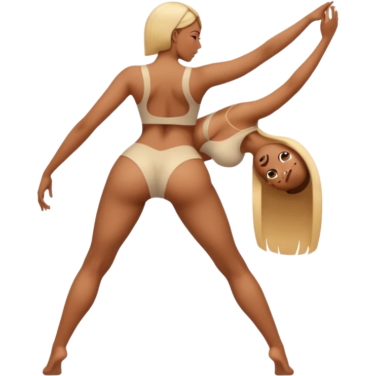 Female back arching booty twerk behind back man sex emoji emoji