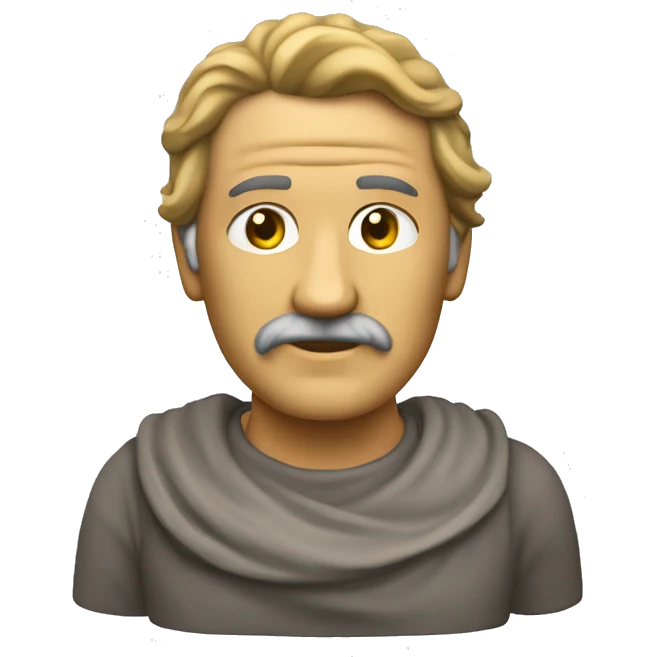 crea a seneca el filosofo como una estatua solo su cabeza emoji