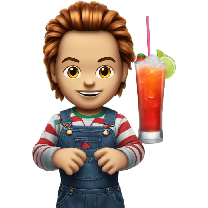 chucky with braids bartending emoji