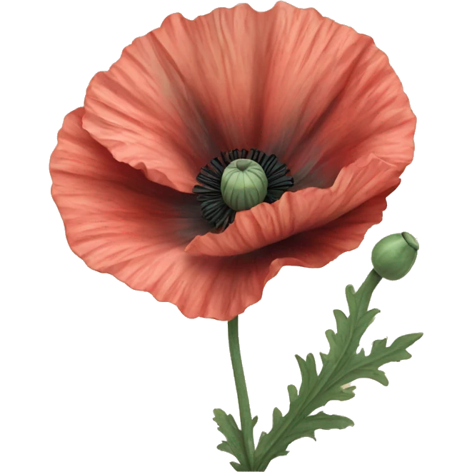 Victorian poppy flowers  emoji