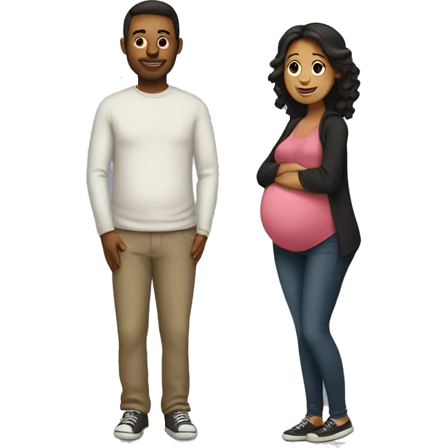 husband and pregnant wife emoji
