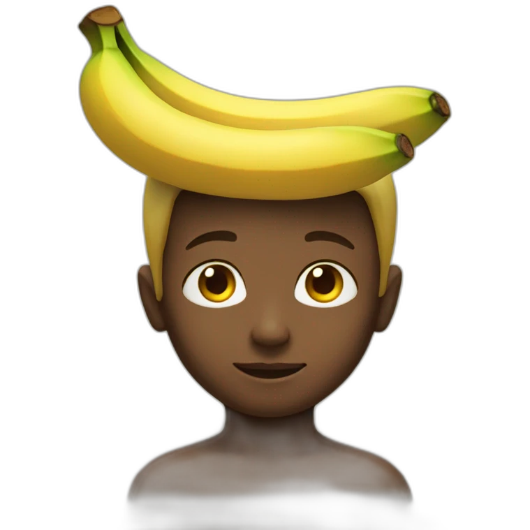 boy with banana on his head emoji
