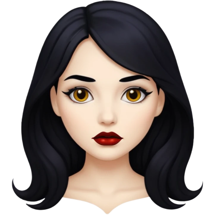 woman with black colored lips emoji