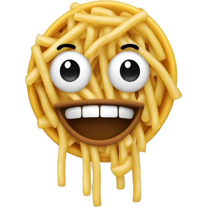 smiley with spaghetti out of mouth emoji