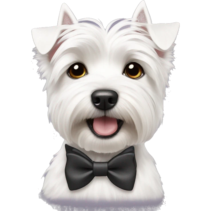 Westie wearing a bow tie emoji