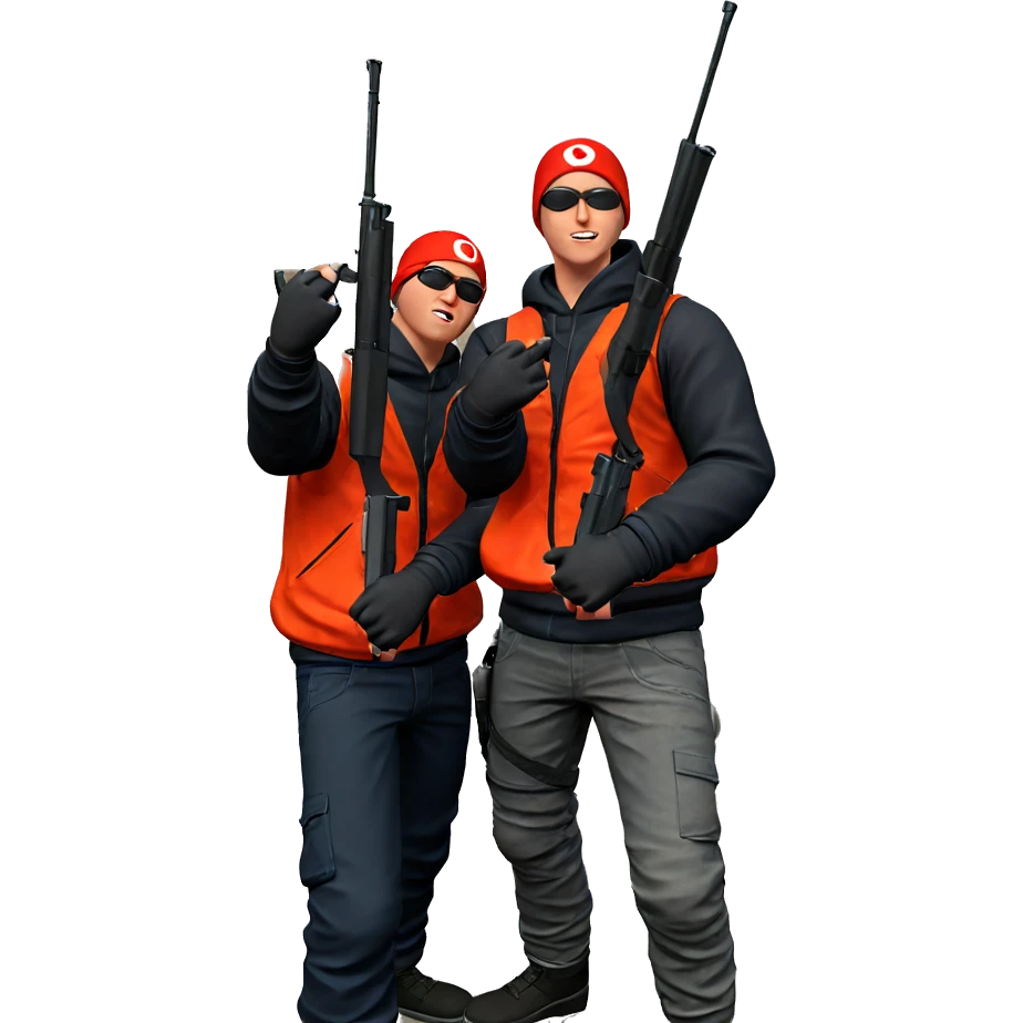 boys with weapons in nature emoji