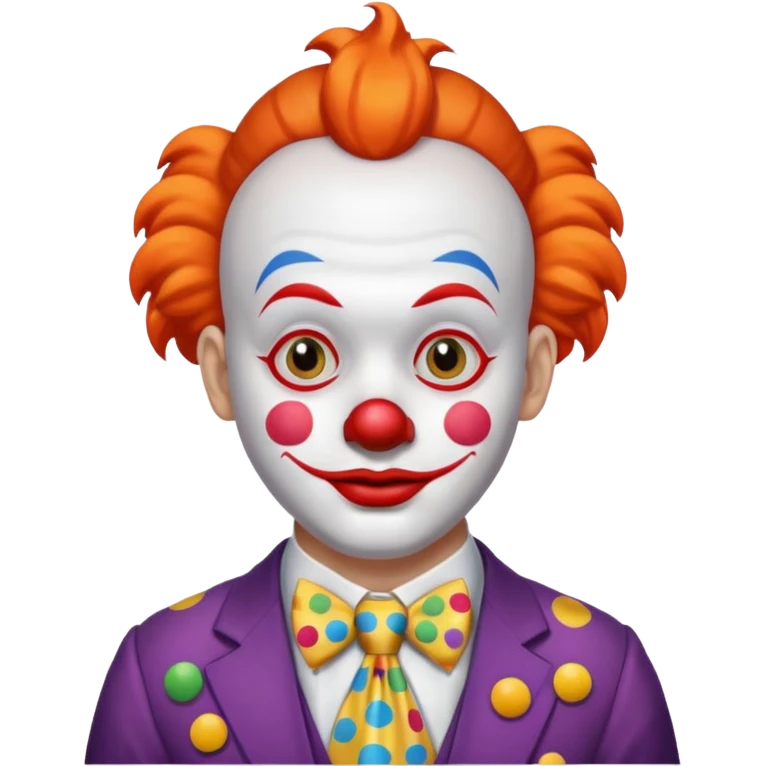 Clown with polka-dot tie emoji