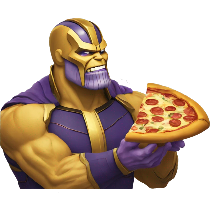 Thanos eating pizza emoji