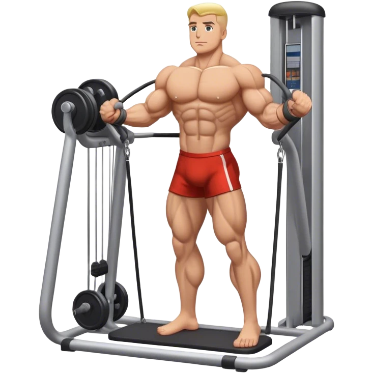 standing bodybuilder hip abduction cable machine exercise emoji